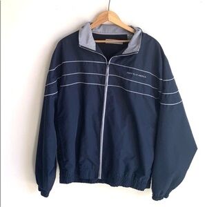 Vintage Perry Ellis America Navy Blue Windbreaker Jacket Size XL